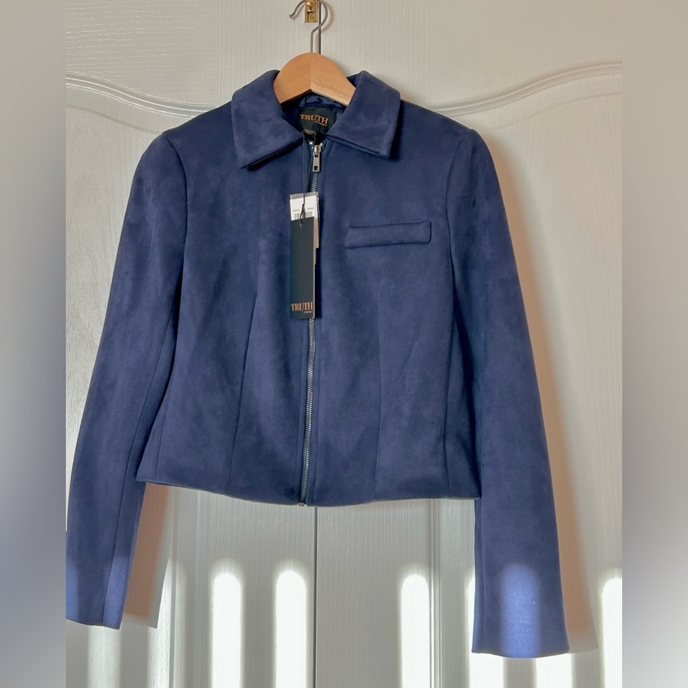 Truth Deep Blue Outerwear suede coat Size XS